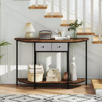 Table console Costway de 51" avec 2 tiroirs, étagère de rangement ouverte et 2 niveaux pour entrée