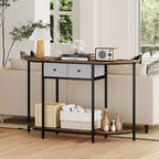 Table console Costway de 51" avec 2 tiroirs, étagère de rangement ouverte et 2 niveaux pour entrée