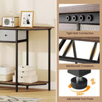 Table console Costway de 51" avec 2 tiroirs, étagère de rangement ouverte et 2 niveaux pour entrée