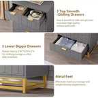 Commode moderne Meuble de rangement avec pieds en métal, grand espace de rangement et 5 tiroirs pour chambre, salon, couloir