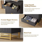 Commode moderne Meuble de rangement avec pieds en métal, grand espace de rangement et 5 tiroirs pour chambre, salon, couloir
