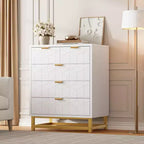Commode moderne Meuble de rangement avec pieds en métal, grand espace de rangement et 5 tiroirs pour chambre, salon, couloir