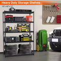 5-Tier Garage Shelving, 2500 Lbs Adjustable Metal Storage Shelves, Capacity Heavy Duty Shelving Unit for Garage, Industrial Utility Shelf Storage