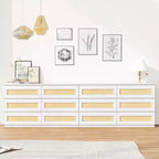 Commode double à 6 tiroirs pour chambre à coucher, commode large et commode bohème, organisateur de rangement en bois pour placard, salon, entrée