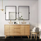 Pexfix Miroir Mural Pivotant Encadré en Métal pour Salle de Bain, Réglable Mural pour Décoration Murale Moderne
