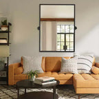 Pexfix Miroir Mural Pivotant Encadré en Métal pour Salle de Bain, Réglable Mural pour Décoration Murale Moderne
