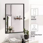 Pexfix Miroir Mural Pivotant Encadré en Métal pour Salle de Bain, Réglable Mural pour Décoration Murale Moderne