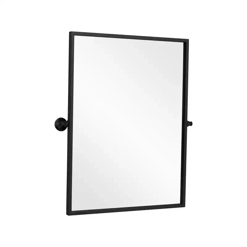 Pexfix Miroir Mural Pivotant Encadré en Métal pour Salle de Bain, Réglable Mural pour Décoration Murale Moderne