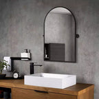 Pexfix Miroir Mural Pivotant Encadré en Métal pour Salle de Bain, Réglable Mural pour Décoration Murale Moderne