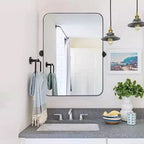 Pexfix Miroir Mural Pivotant Encadré en Métal pour Salle de Bain, Réglable Mural pour Décoration Murale Moderne