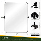 Pexfix Miroir Mural Pivotant Encadré en Métal pour Salle de Bain, Réglable Mural pour Décoration Murale Moderne
