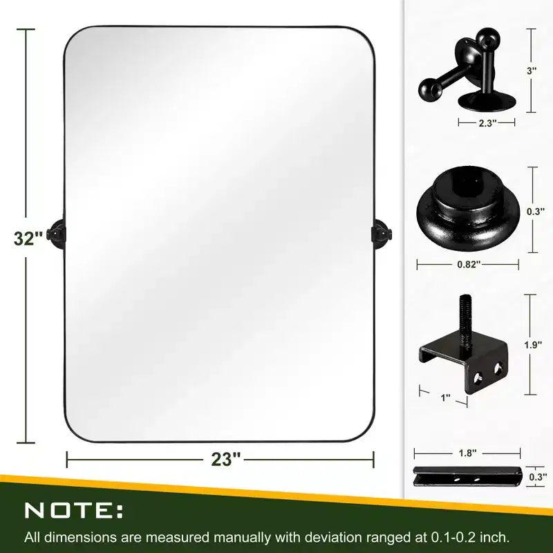 Pexfix Miroir Mural Pivotant Encadré en Métal pour Salle de Bain, Réglable Mural pour Décoration Murale Moderne