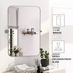 Pexfix Miroir Mural Pivotant Encadré en Métal pour Salle de Bain, Réglable Mural pour Décoration Murale Moderne