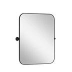 Pexfix Miroir Mural Pivotant Encadré en Métal pour Salle de Bain, Réglable Mural pour Décoration Murale Moderne