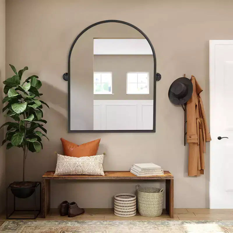 Pexfix Miroir Mural Pivotant Encadré en Métal pour Salle de Bain, Réglable Mural pour Décoration Murale Moderne