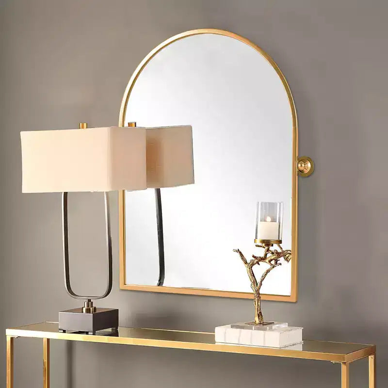 Pexfix Miroir Mural Pivotant Encadré en Métal pour Salle de Bain, Réglable Mural pour Décoration Murale Moderne