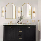 Pexfix Miroir Mural Pivotant Encadré en Métal pour Salle de Bain, Réglable Mural pour Décoration Murale Moderne