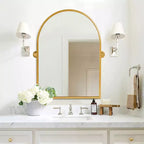 Pexfix Miroir Mural Pivotant Encadré en Métal pour Salle de Bain, Réglable Mural pour Décoration Murale Moderne