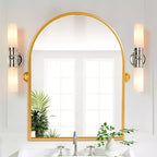 Pexfix Miroir Mural Pivotant Encadré en Métal pour Salle de Bain, Réglable Mural pour Décoration Murale Moderne