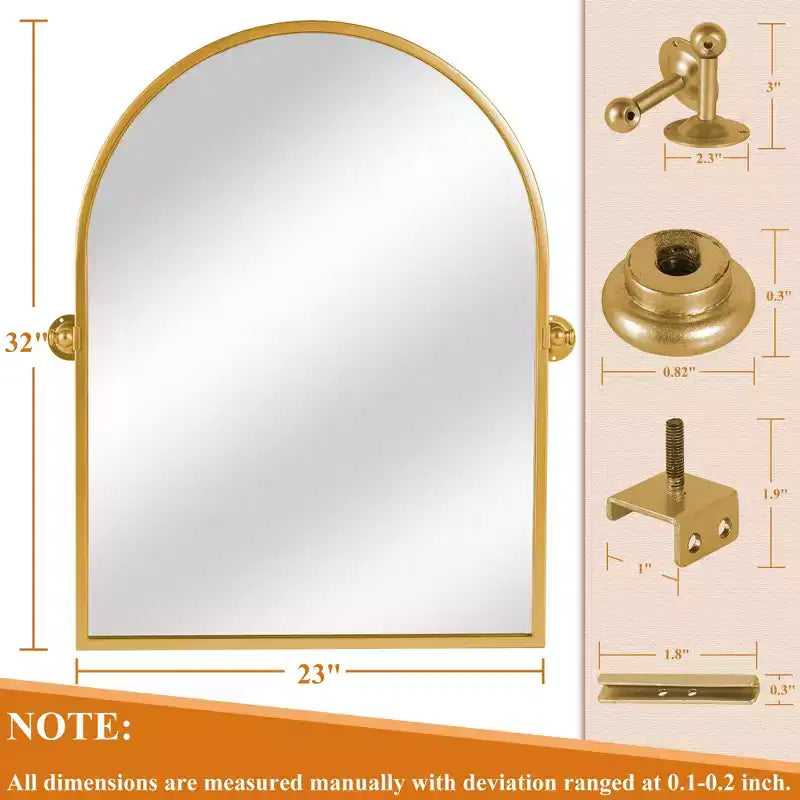 Pexfix Miroir Mural Pivotant Encadré en Métal pour Salle de Bain, Réglable Mural pour Décoration Murale Moderne