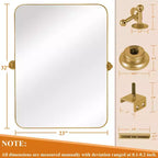 Pexfix Miroir Mural Pivotant Encadré en Métal pour Salle de Bain, Réglable Mural pour Décoration Murale Moderne