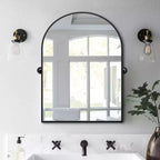 Pexfix Miroir Mural Pivotant Encadré en Métal pour Salle de Bain, Réglable Mural pour Décoration Murale Moderne