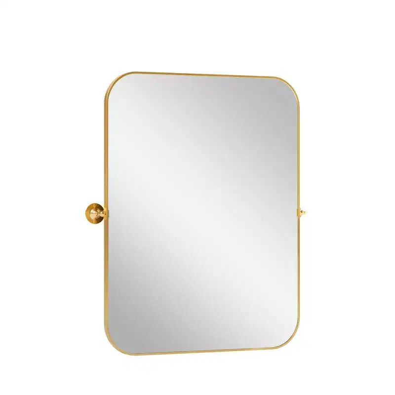 Pexfix Miroir Mural Pivotant Encadré en Métal pour Salle de Bain, Réglable Mural pour Décoration Murale Moderne