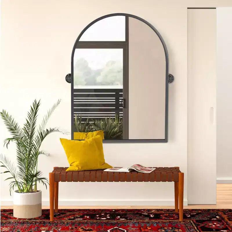 Pexfix Miroir Mural Pivotant Encadré en Métal pour Salle de Bain, Réglable Mural pour Décoration Murale Moderne