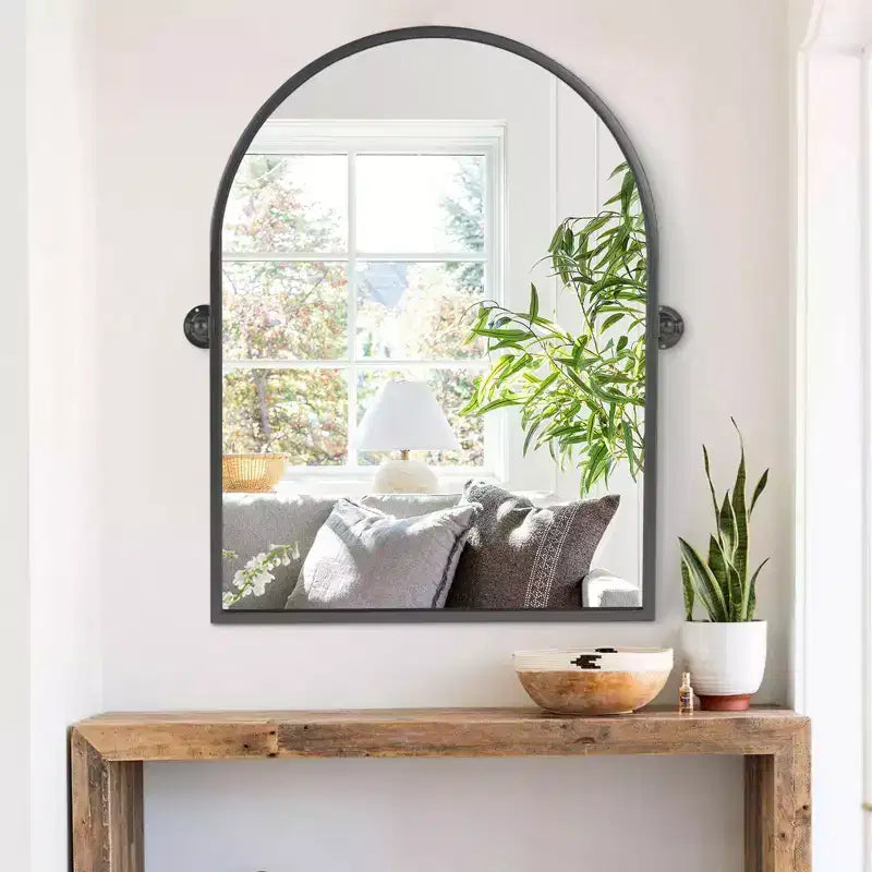 Pexfix Miroir Mural Pivotant Encadré en Métal pour Salle de Bain, Réglable Mural pour Décoration Murale Moderne