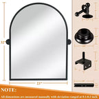 Pexfix Miroir Mural Pivotant Encadré en Métal pour Salle de Bain, Réglable Mural pour Décoration Murale Moderne