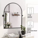 Pexfix Miroir Mural Pivotant Encadré en Métal pour Salle de Bain, Réglable Mural pour Décoration Murale Moderne