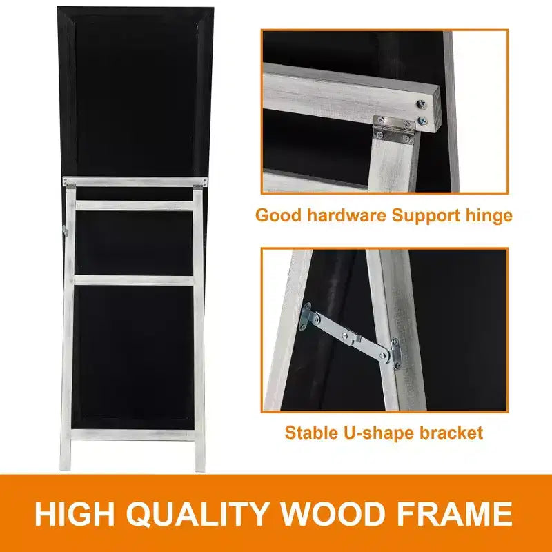 Miroir plein pied 64x21 pouces en bois massif blanc avec support - Acier trempé