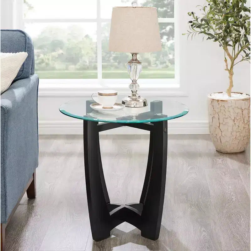 Table basse ovale Table d'appoint ronde Table basse en verre Table basse Table d'appoint Table d'appoint de canapé - ModernLuxe