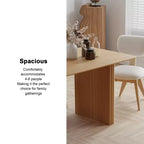 PexFix 67 x 33,5 Table de salle à manger de ferme en bois massif pour 4 à 6 personnes Table de cuisine moderne avec pieds ondulés massifs pour salon, cuisine, bureau à domicile, couleur naturelle