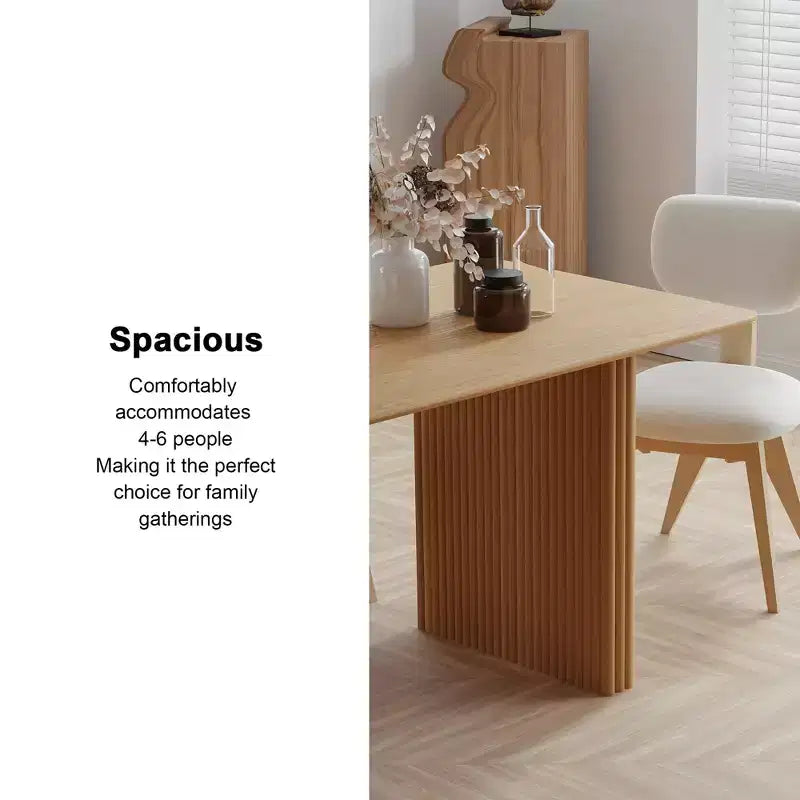 PexFix 67 x 33,5 Table de salle à manger de ferme en bois massif pour 4 à 6 personnes Table de cuisine moderne avec pieds ondulés massifs pour salon, cuisine, bureau à domicile, couleur naturelle