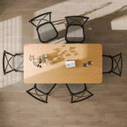 PexFix 67 x 33,5 Table de salle à manger de ferme en bois massif pour 4 à 6 personnes Table de cuisine moderne avec pieds ondulés massifs pour salon, cuisine, bureau à domicile, couleur naturelle