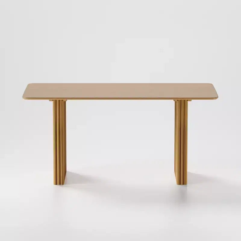 PexFix 67 x 33,5 Table de salle à manger de ferme en bois massif pour 4 à 6 personnes Table de cuisine moderne avec pieds ondulés massifs pour salon, cuisine, bureau à domicile, couleur naturelle