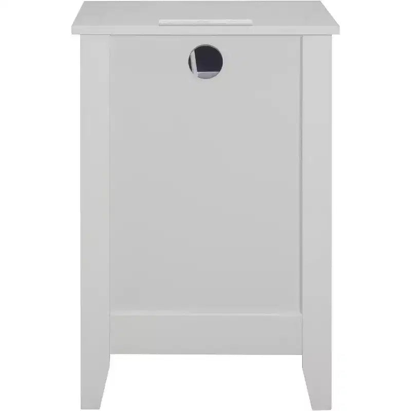 Table de chevet Acekool avec station de recharge, table de chevet blanche à 3 tiroirs avec ports USB et prises de courant, grand rangement pour chambre et salon