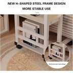 Table basse en C mobile Acekool réglable en hauteur avec roulettes, support pour ordinateur portable inclinable et étagères de rangement, table d'appoint pour canapé pour la maison ou le bureau