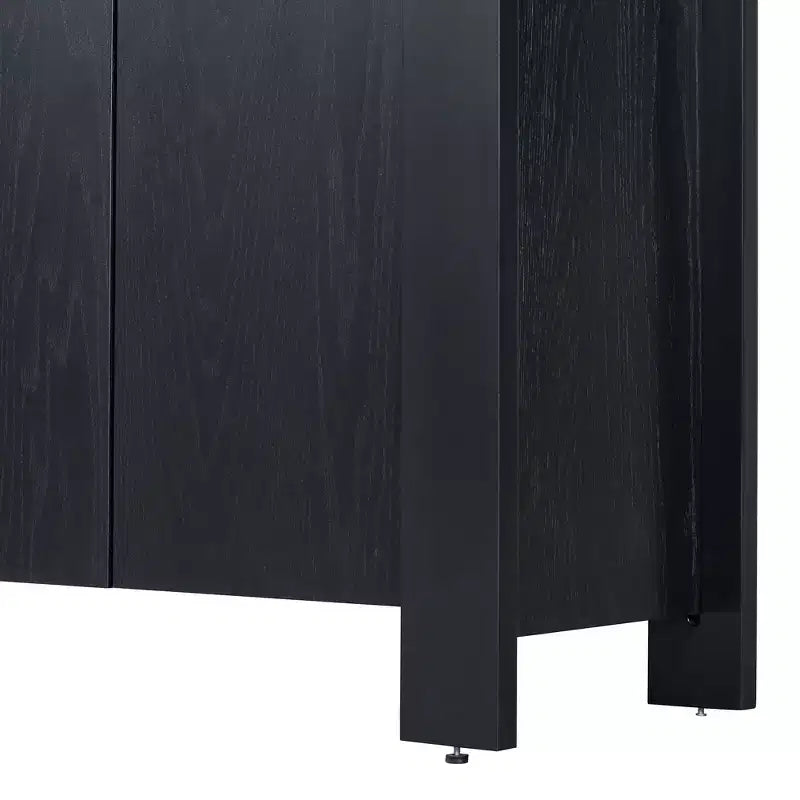 Buffet 4 portes Hostack avec étagères réglables pour salle à manger et cuisine, Noir