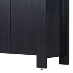 Buffet 4 portes Hostack avec étagères réglables pour salle à manger et cuisine, Noir