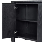 Buffet 4 portes Hostack avec étagères réglables pour salle à manger et cuisine, Noir