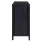 Buffet 4 portes Hostack avec étagères réglables pour salle à manger et cuisine, Noir