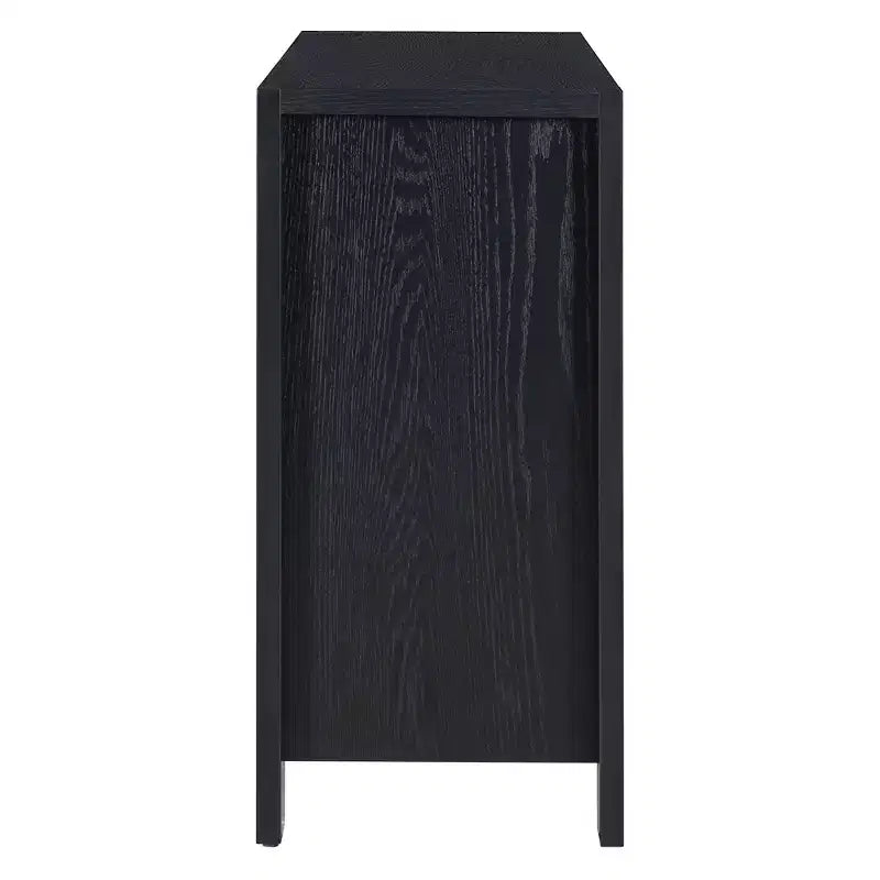 Buffet 4 portes Hostack avec étagères réglables pour salle à manger et cuisine, Noir