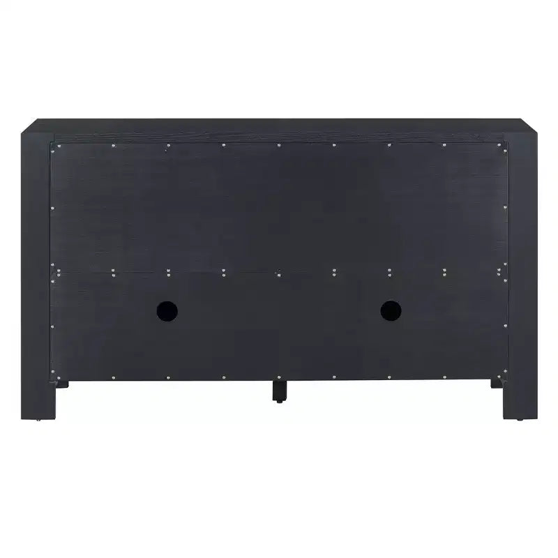 Buffet 4 portes Hostack avec étagères réglables pour salle à manger et cuisine, Noir