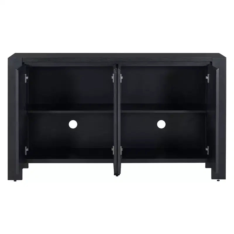 Buffet 4 portes Hostack avec étagères réglables pour salle à manger et cuisine, Noir