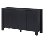 Buffet 4 portes Hostack avec étagères réglables pour salle à manger et cuisine, Noir