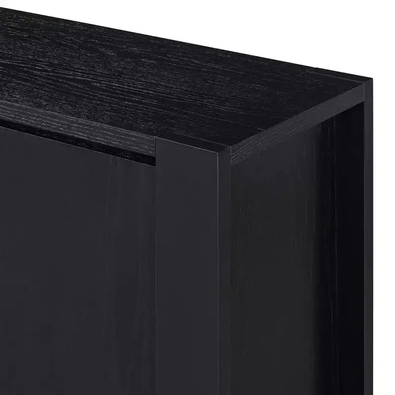 Buffet 4 portes Hostack avec étagères réglables pour salle à manger et cuisine, Noir