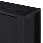 Buffet 4 portes Hostack avec étagères réglables pour salle à manger et cuisine, Noir