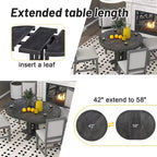 GDFStudio Salome – Ensemble de salle à manger 5 pièces avec table ronde extensible et chaises rembourrées